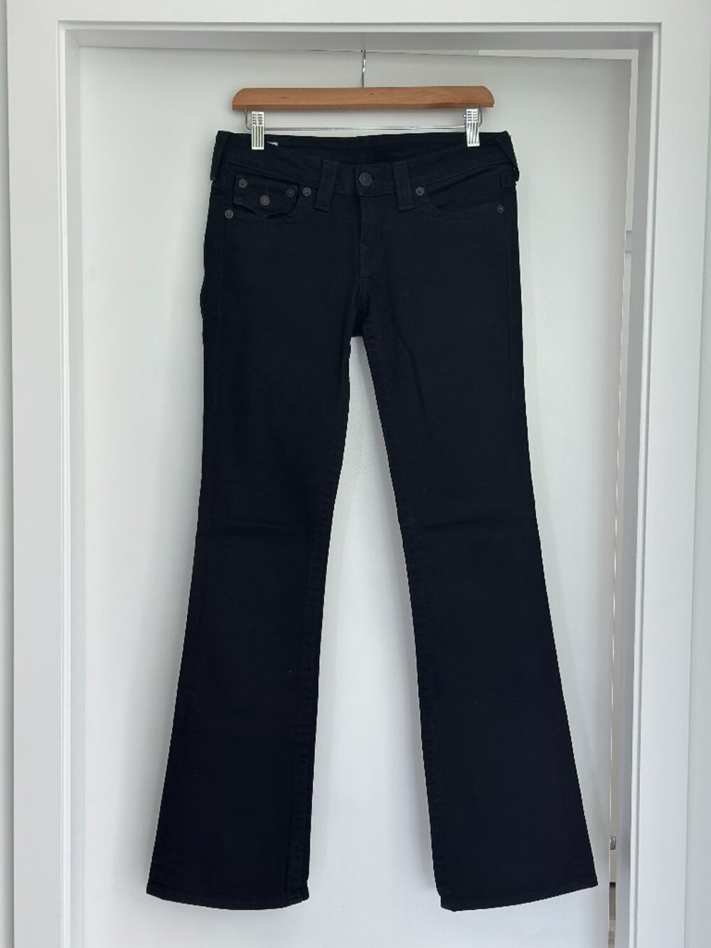 True Religion Becky Low Rise Bootcut Size 27 Black Vintage